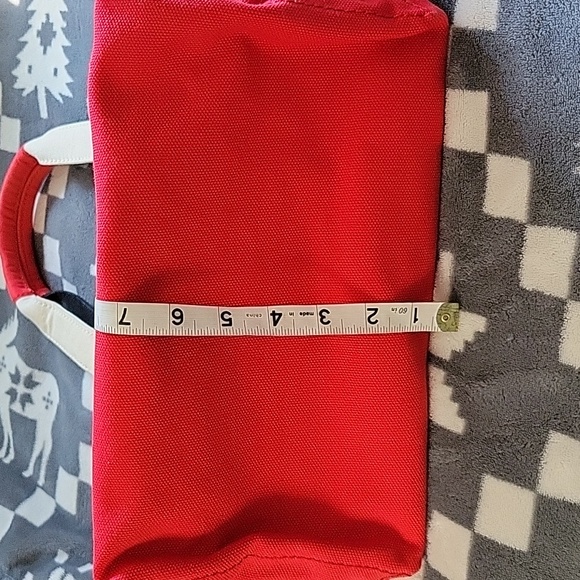 Kate Spade Limited Edition Red Black White Uptown Downtown Tote Bag Canvas - Picture 14 of 16